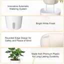 8 Sets Self Watering Pots for Indoor Plants, 4 Inch White Small Self Watering Planters Plastic Garden Pots with Water Level Indicator & Vents for All House Plants, Flowers, Succulents