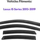 IG Window Visors Fit for 2014-2020 Lexus IS200t IS250 IS300 IS300h IS350 IS350F, Out-Channel Rain Guards Vent Wind Deflectors 4PC, Car Accessories for 14-20 Lexus is Series