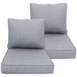 24x28 inch Outdoor/Indoor Deep Seat Cushions Set of 2 Deep Seat Bottom Resilient Foam Filling Water Repellent Stain-Resistant UV Resistant Weather Resistant Patio Furniture Stone Gray