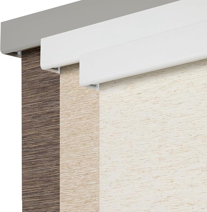 Cordless 100% Blackout Roller Blinds for Windows, Natural Woven Fabric UV Protection Privacy Thermal Insulated Roller Shades for Windows, Bedroom, Glass Door, Brown
, Brown, 45" W X 48" H