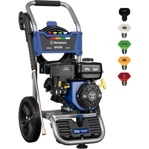 Westinghouse WPX3400 Gas Pressure Washer, 3400 PSI and 2.6 GPM, Onboard Soap Tank, Spray Gun and Wand, 5 Nozzle Set, for Cars/Fences/Driveways/Homes/Patios/Furniture