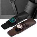Single Watch Gift Pouch Portable PU Leather Travel Watch Storage Bag for Men and Women(Brown)
