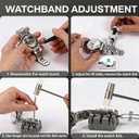 Watch Link Removal kit - Adjustment Tool Kit,Watch Band Tool with Spring Bars,5-in-1 Precision Screwdriver,Holder,Hammer,Spring Bar Tool with Scale for Watch Resizing