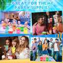 120 Pcs Hawaiian Luau Plastic Cups 16 oz Disposable Tropical Flamingo Palm Leaves Plastic Drinking Cups for Summer Aloha Luau Tiki Party Supplies