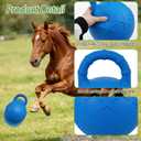 10 Horse Polo Ball with Handle,Fruit-Scented Horse Stall Toys Blast-Resistant Slow-Rebound Rubber Jolly Ball for Horses Relieves Boredom Stable Interactive Entertainment (Blue)