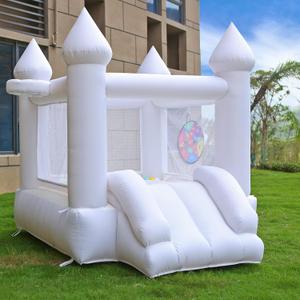 White Bounce House with Blower,Family Backyard Bouncy Castle,Suitable for Yard,Events,Parties,Weddings,Children's Gifts(6ftL5ftW5ftH)