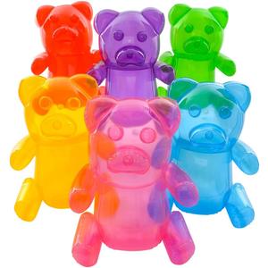 Candyland Party Decorations - 24-Inch Tall Inflatable Gummy Bears - 6 Pack - Vibrant Colors for Candy Themed Parties