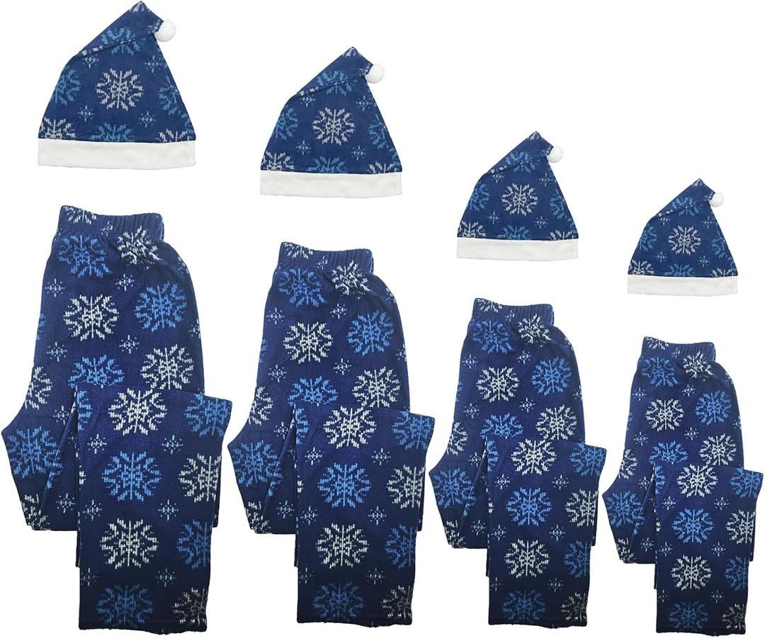 Mad Dog Concepts Matching Christmas Pajamas Pants for Family Set of Pajama Bottom and Santa Hat (Medium)