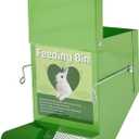 Metal Small Animal Feeder with Lid, Heavy Duty, Large Capacity Food Dispenser, Great for Rabbits, Guinea Pigs, Chinchillas and Other Small Animals. (4.6 inch, Green)
