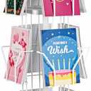 ANBOXIT Greeting Card Display Stand Rotating Rack Holder, for Postcard Sticker Retail, Metal White, 12 Display Pockets