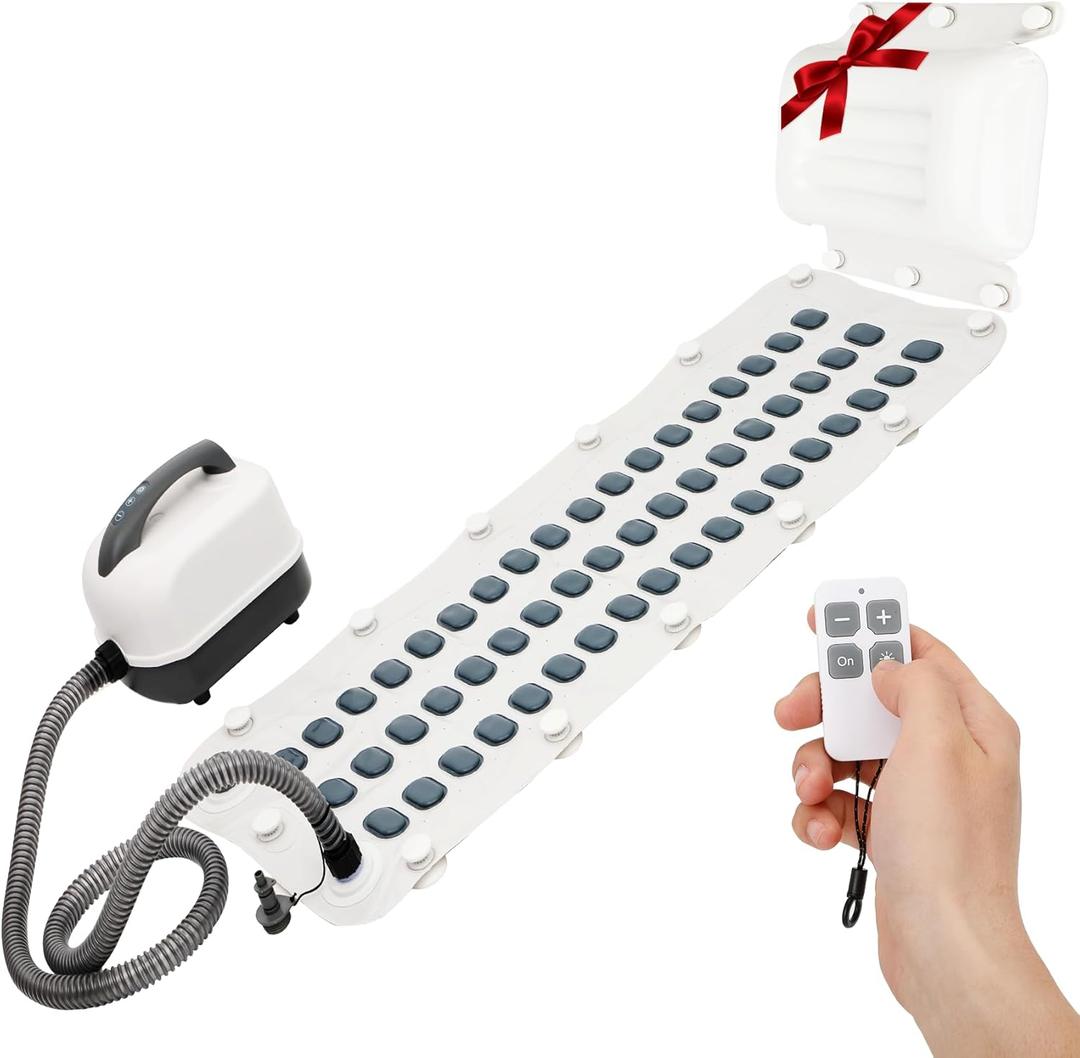 Portable Spa Bubble Bath Massager, Bathtub Jacuzzi Spa Mat - Remote Control Can Adjust Massage Intensity in 6 Levels, with Electric Pump, Inflatable Pillow, Enjoy a Full Body Massage