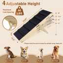 2026 Upgraded Dog Ramp for Couch - Foldable Small Dog Ramp for Bed - 4 Adjustable Height from 12" to 20" - Portable Pet Stairs with Non-Slip Pad - Pet Ramps Use for Low Bed Couch Steps Up to 60LBS