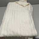 BEDELITE Twin Blanket for Couch & Bed, 300GSM Soft & Warm Fleece Blanket, Decorative and Giftable Striped Cream White Blankets for Women, Men, 60"x80"