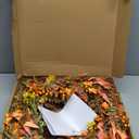 Fall Front Door Wreath,24” Artificial Floral Wreath with Colorful Daisies and Autumn Foliage Fall Orange Wreath for Front Door Wall Window and Thanksgiving Decor