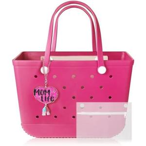 Intexflatable X-Large Beach Rubber Tote Bag with Charms, Women Waterproof Original Handbag for Outdoor Modern Travel Sports