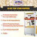 Top Star Popcorn Machine - 12oz Stainless-Steel Kettle, Reject Kernel Tray, Warming Light, and Accessories by Great Northern Popcorn (Red and Yellow)