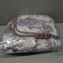 WONGS BEDDING Botanical Quilt Set Queen Size, Purple 3 Pieces Toile Floral Plants Printed Bedspread Bedding Set Soft Lightweight Microfiber Coverlet Set for All Season (96"x90")