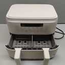 bella 4 Qt TriZone Air Fryer, EverGood Ceramic Nonstick Coating, Dual Basket Design w Removable Divider, Digital Touchscreen Control w 6 Preset Cooking Options, 1200 Watt, 3lb Capacity, Oatmilk