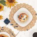 100 Pcs Paper Doilies for Table, Round Paper Placemats Disposable for Tableware Decor, 13.5 Inches Lace Place Mats for Birthday Wedding Banquet Party-01 (Brown)