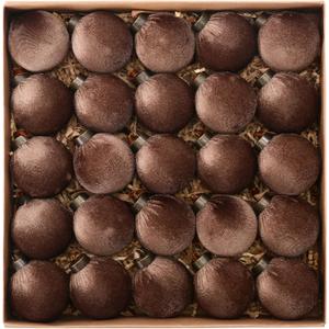 Sea Team 25-Pack Flocked Velvet Cloth Christmas Tree Ball Ornaments Set, Hanging Velour Baubles, Shatterproof Plastic Decorations for Xmas Tree, Wreath, Garland, 60mm/2.36 Inches, Coffee