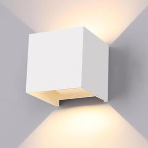 LED 20W Outdoor Wall Lights Exterior/ Interior Porch Lights Outdoor Wall Up and Down Lights IP65 Waterproof Sconces Modern Outdoor Lighting Fixtures Square Aluminum White 3000K Warm Lights