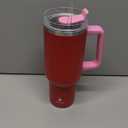 Manna Stainless Steel Double Wall Insulated Tumbler with Smart Seal Dual Sip Lid and Straw Fit Handle - 40 Oz - Rose Quartz Powder Coat