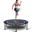 Newan 40'' Silent Fitness Mini Trampoline - Indoor Rebounder for Adults - Best Urban Cardio Jump Fitness Workout Trainer, Covered Bungee Rope System - Max Limit 330 lbs