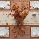 2 x XCHI Fall Cross Pumpkin Maple Leaves Table Runner Thanksgiving Table Decoration for Kitchen Dining Dinner Autumn Home Decor 13x60 Inch