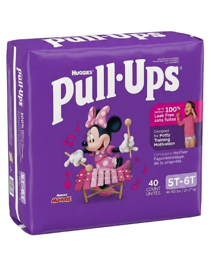 Pull-Ups Girls' Potty Training Pants, Size 5T-6T Training Underwear (46+ lbs), 40 Count
