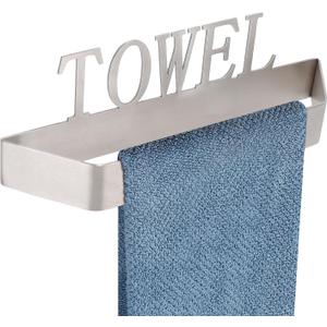 Stainless Steel Hand Towel Holder/Bar, Classic Self Adhesive Towel Rack, Modern Stylish Design for Bathroom/Kitchen, No Drill Stick on Wall (Brushed)