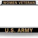 Women Veteran US Army License Plate Frame Military Women Veteran Pride Weather-Proof License Plate Frame US Army Superhero License Plate Frame for Veterans (MY008junduiwai326)