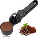 3 x Coffee Scoop with Funnel for Ground Coffee, Protein Powder & Tea, for Reusable K-Cup Refillable Pods, 2 Tablespoon Mess-Free, Funnel Design Prevents Spills (Black, 1 Pack)