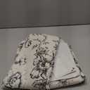 jinchan Linen Blend Curtain Floral Curtains for Living Room 90 Inch Length Black Printed Curtain Rod Pocket Back Tab Farmhouse Peony Flower Patterned Drapes Bedroom Window Curtains Set 2 Panels