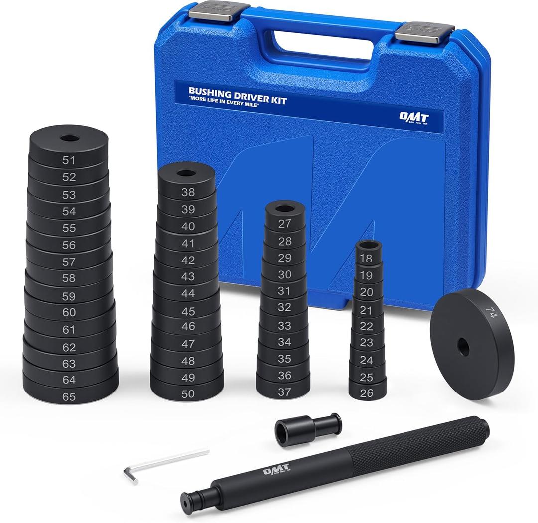 Orion Motor Tech 52-in-1 Custom Bushing Driver Tool Set and Transmission Wheel Axle Bearing Race Seal Installer Remover, Bush Removal Puller Bearing Press Tool Kit