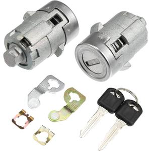 X AUTOHAUX 1 Pair Door Lock Cylinder Set w/ 2 Key for GMC Sierra 1500 2500 3500 Yukon for Chevy Silverado Tahoe Suburban for Hummer H2 for Cadillac Front Left Right Door Lock Tumbler 15298924