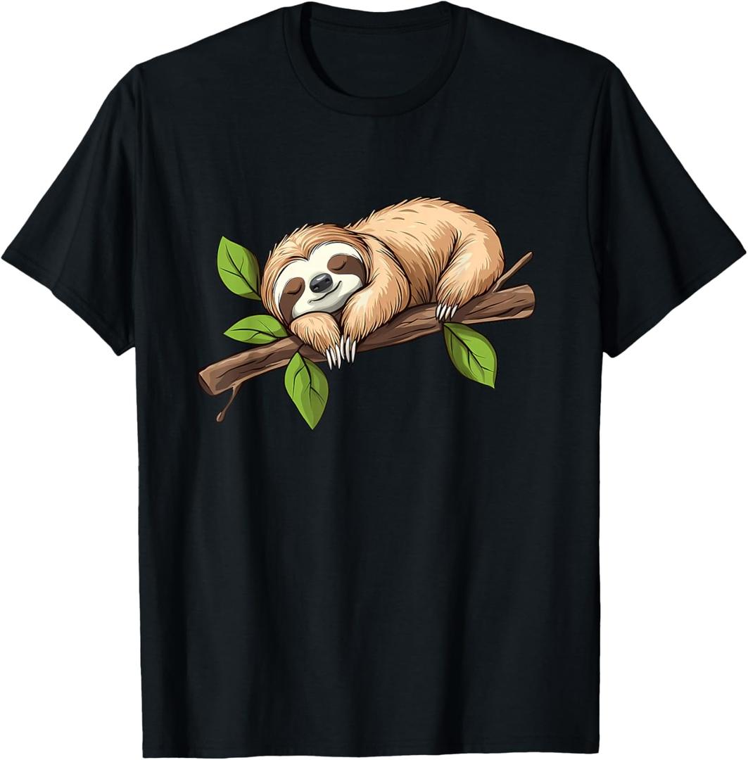 Funny Lazy Sloth T-Shirt, Size S