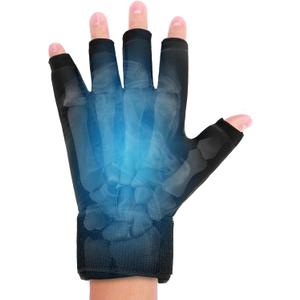 Finger Arthritis Compression Hand Ice Pack Gloves for Pain Relief, Adjustable Wrist Ice Pack for Hot & Cold Therapies, Reusable Gel Finger Ice Glove Sleeve for Tendinitis, Carpal Tunnel (Black)