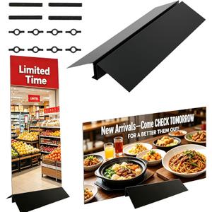 Heavy Duty Floor Standing Sign Holder Base Only – Metal Stand for 36" Wide Foam Board, Poster, Acrylic, Glass & Composite Signs up to 72" Tall – Perfect for Store Advertising & Displays
