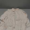 Mens Casual Long Sleeve Cotton Linen Shirts Buttons Down Solid Plain Roll-Up Sleeve Summer Beach Shirts S