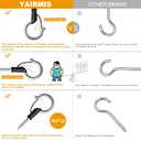 44-Pack 304Stainless Steel Q-Hanger Hook, Indoor and Outdoor Hooks Home Christmas Lights Hanger Hooks with Screw for Garage New Year Party Outdoor Easy Release Wire and Fairy Led Lights