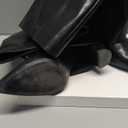 Modatope Knee High Boots Women Fold Over Knee High Boots Chunky High Heels Long Boots Zipper Pointed Toe Dress Tall Boots for Women (7, Black Slouchy)