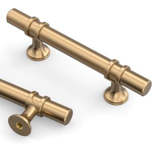 Asidrama 10 Pack 3 Inch(76mm) Champagne Bronze Kitchen Cabinet Handles, Cabinet Pulls Kitchen Cabinet Hardware Cupboard Handles Drawer Pulls