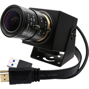 SVPRO 4K 60fps Streaming Camera with 4X Optical Zoom & Manual Focus, HDMI/USB 3.0 Webcam for PC/Mac - Live Broadcast/OBS/Monitoring, 2.8-12mm CS Mount Lens