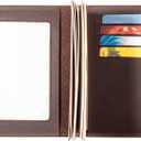 Genuine Leather Passport and Vaccine Card Holder Combo, RFID Blocking, Coffee, Unisex