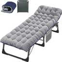 ABORON Camping Cot for Adults, Folding Sleeping Cot with Mattress, 500 lb Capacity Heavy Duty Outdoor Folding Sleeping Bed, Portable Cot Bed for Camping, Indoor Guest Use, Home & Travel