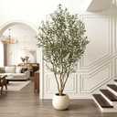 8FT Artificial Olive Tree, Faux Olive Tree with Realistic Leaves and Olive Fruits, Tall Fake Olive Tree for Indoor Home Decor, Faux Tree for Living Room, Bedroom, Office, Entryway, Housewarming Decor