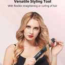 Annlary Hair Straightener 1 Inch Flat Iron and Curler 2 in 1 Titanium Ceramic Ionic Dual Voltage Straightener with Heat-Resistant Silicone, for Less Frizz, Shinier & Smoother (Black,Rosegold)