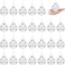 Funtery 24 Pcs Christmas Iridescent Clear Ornaments Balls Iridescent Christmas Balls for Tree Crafts Fillable Transparent DIY Hanging 2.5 Inch Rainbow Ball for Holiday Decor (Iridescence Style)