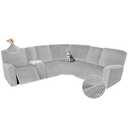 Arfntevss Sectional Recliner Couch Covers Velvet Washable Corner Sectional Sofa Cover for Reclining Stretch Soft Thick L Shape Recliner Slipcover Set (5 Seat with 1 Console Cover)