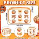 18 Pcs Basketball Clear Makeup Bags 7 x 4.7 x 2.4 Inch Basketball Goodie Gift Bags Waterproof PVC Cosmetic Pouch with Zipper Portable Travel Pouch Organizer for Team Gift & Sport Party Favor